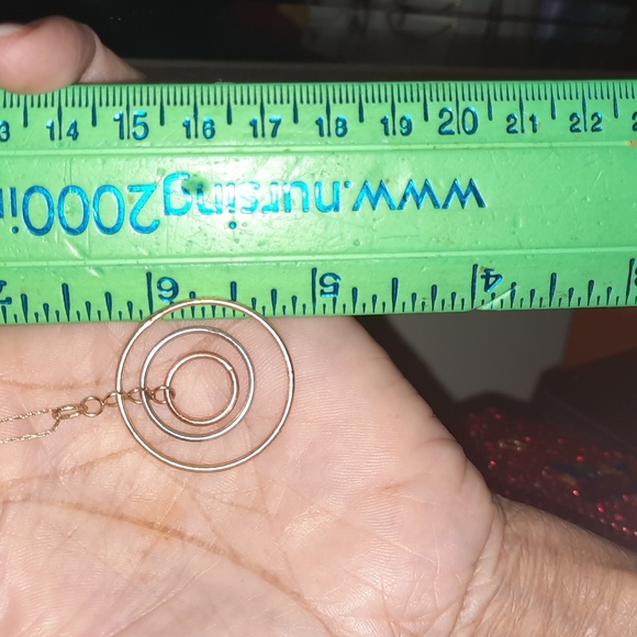 Genuine authentic solid 10k tri gold dangle necklace NEW 21" CHAIN 10k - Picture 5 of 5